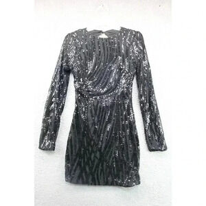 Love and Lemonade Black Rhinestone Long Sleeved Cocktail Dress-Size XS-NWT
